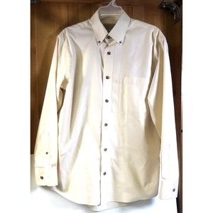 Cabelas Outfitter Series Mens Size Medium Yellow Long Sleeve Button Up Shirt